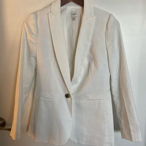 J. Crew White Linen Blazer